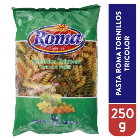 Pasta Roma tornillos tricolor - 250 g