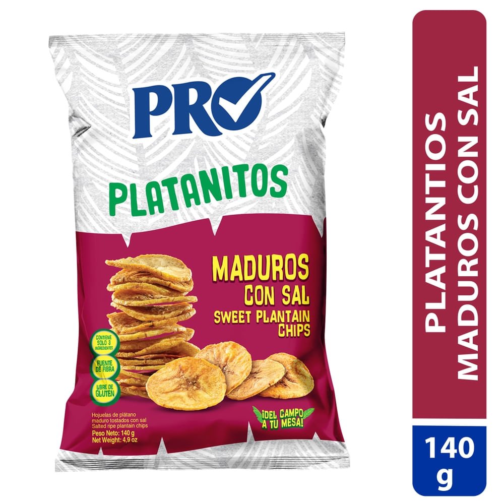 Plátanitos maduros Pro con sal - 140 g