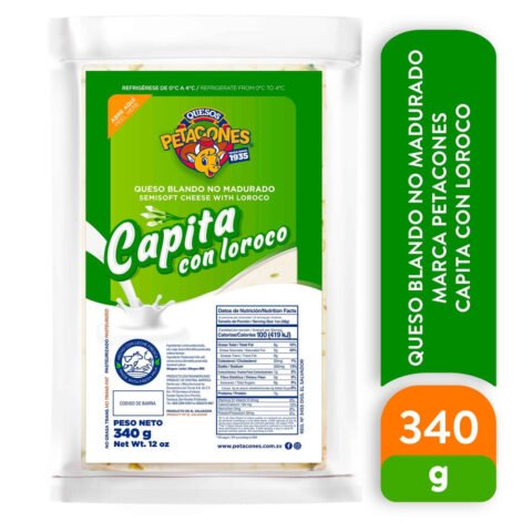 Queso Petacones capita con loroco - 340 g