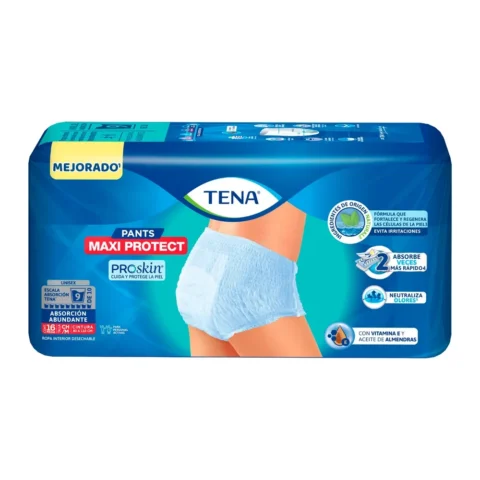 Ropa interior unisex tipo calzón Tena Pants Maxi Protect Absorción Abundante para tu día a día Talla G - 16 piezas
