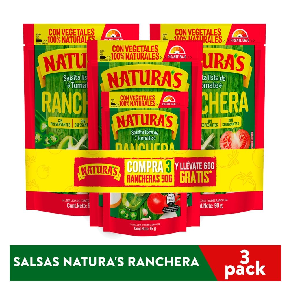Salsas Natura's Ranchera 3 pack - 90 g