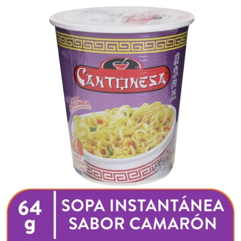 Sopa Instantanea Cantonesa Vaso Sabor Camarón - 64 g