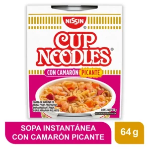 Sopa Instantánea NISSIN Cup Noodles Sabor Camarón Picante Vaso - 64 g