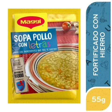 Sopa Maggi De Pollo Con Letras Sobre, Fortificada Con Hierro - 55 g
