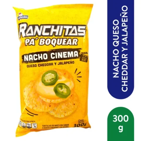 Nacho Cinema Ranchita sabor a queso cheddar y jalapeño - 300 g