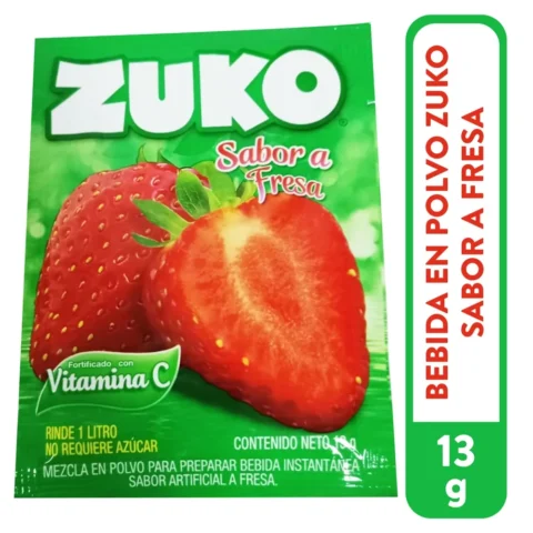 Bebida En Polvo Zuko Sabor Fresa - 13 g para comprar online en Estados Unidos