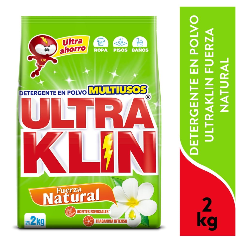 Detergente en polvo Ultraklin Fuerza Natural 2000 g