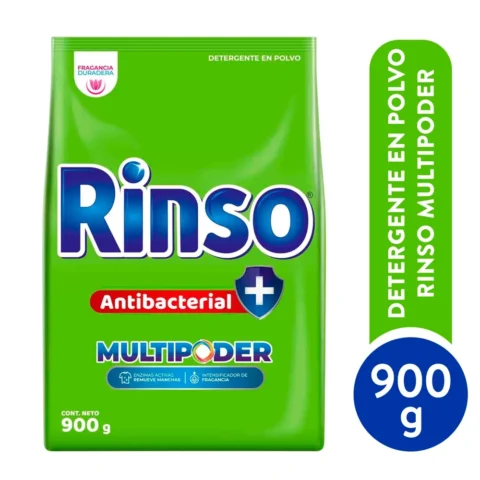 Detergente Rinso en polvo antibacterial de 900 g