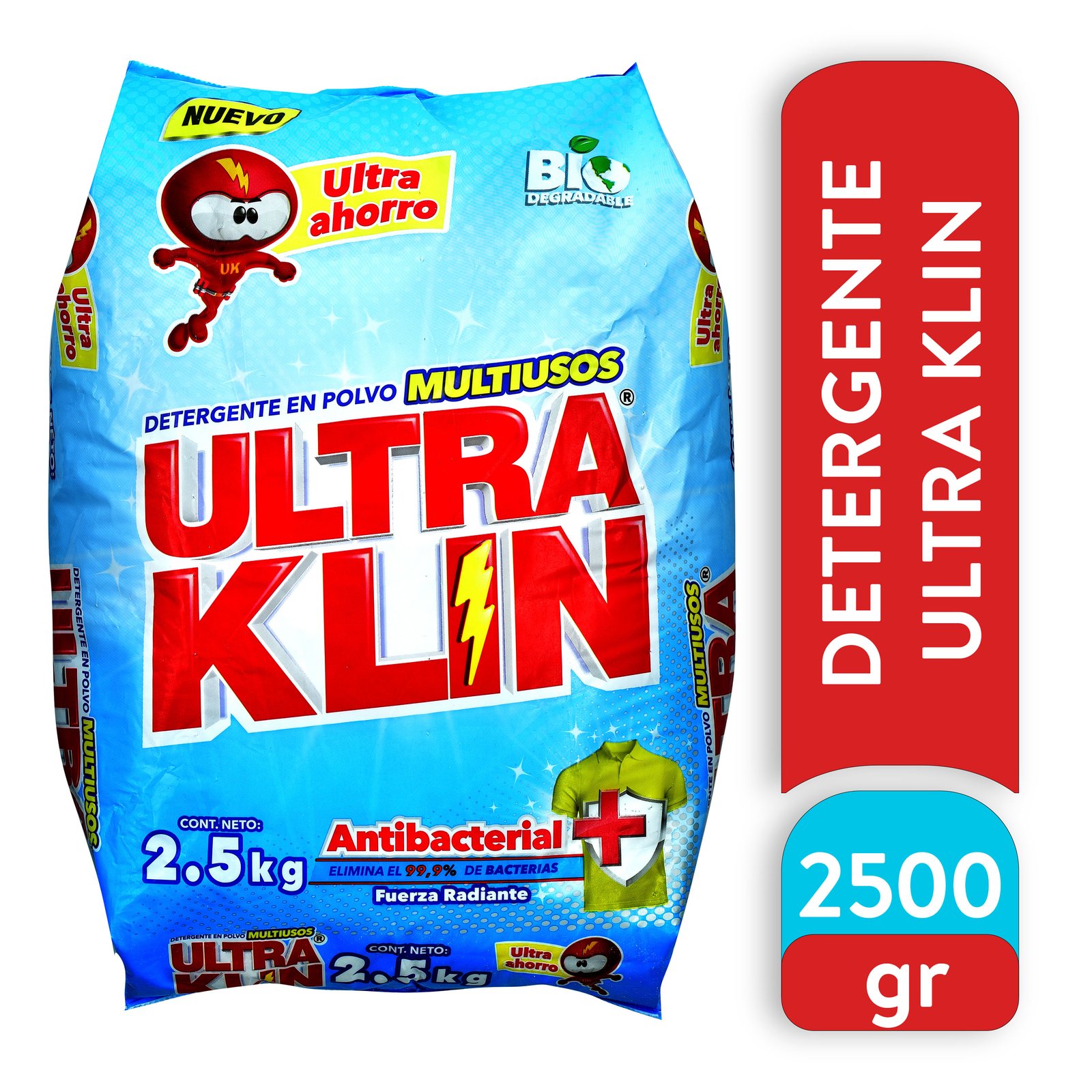 Detergente Ultraklin Antibacterial en Polvo - 2500 g