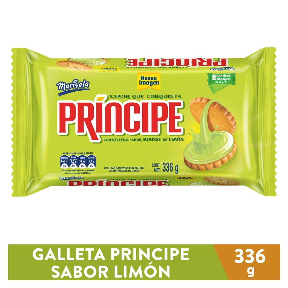 Galleta Marinela Limón Príncipe 8 Pack - 336 g