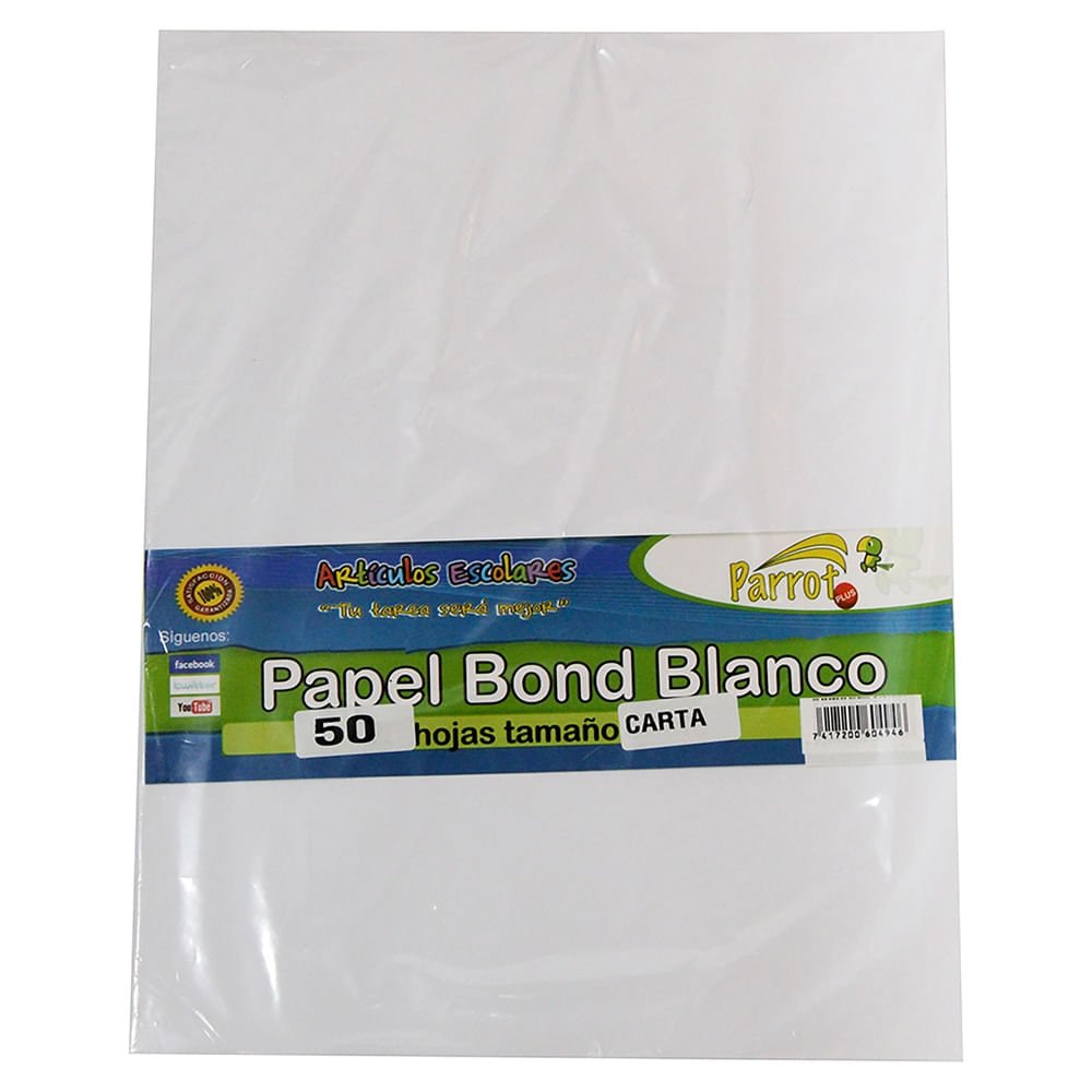 Hojas Bond Parrot Blancas Tamaño Carta