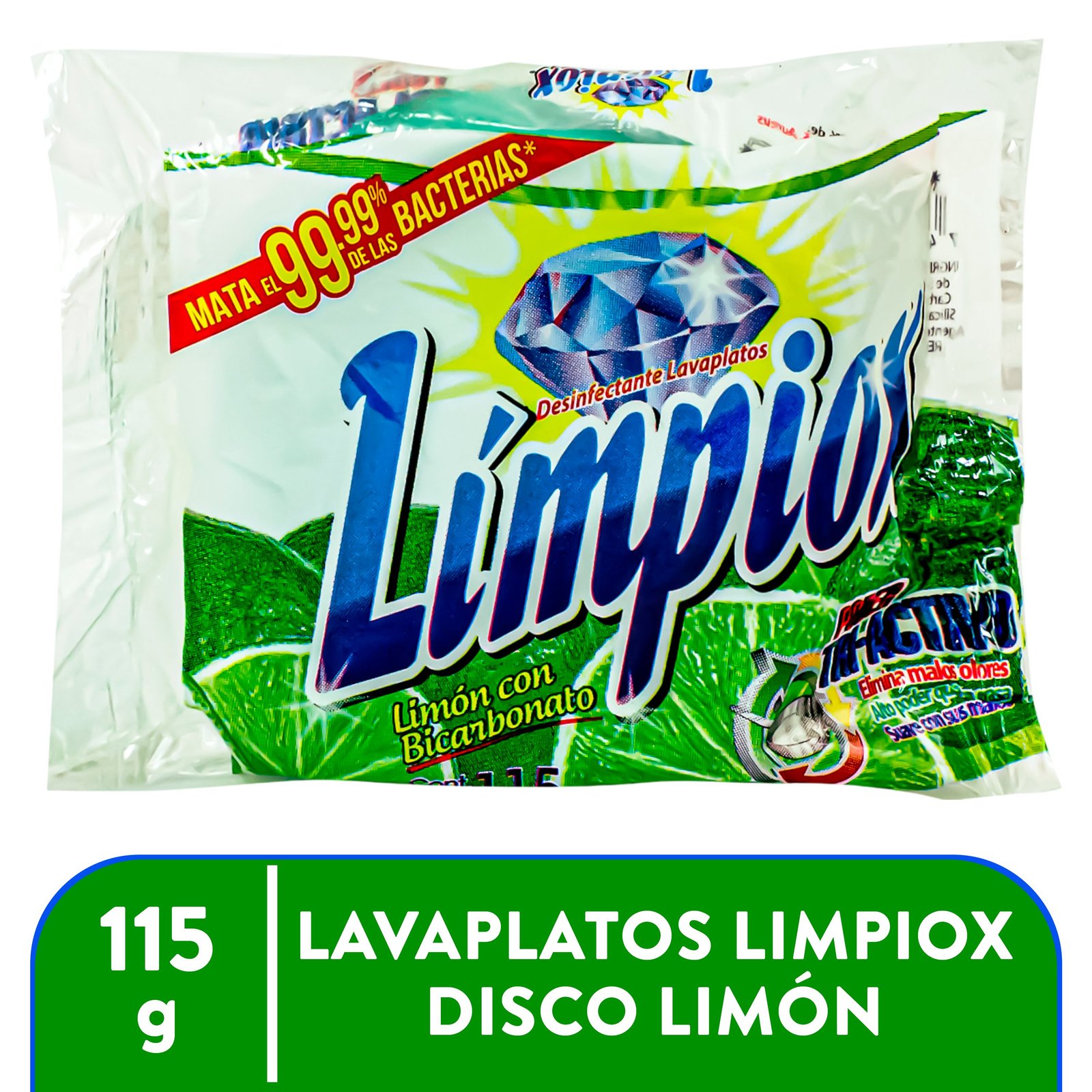 Lavaplatos Limpiox Disco Limón con bicarbonato - 115 g