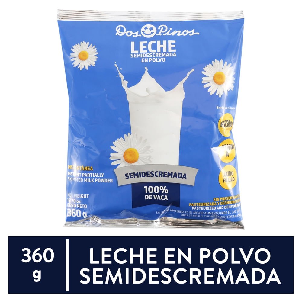 Leche Semidescremada Dos Pinos en Polvo - 360 g para comprar online en Estados Unidos