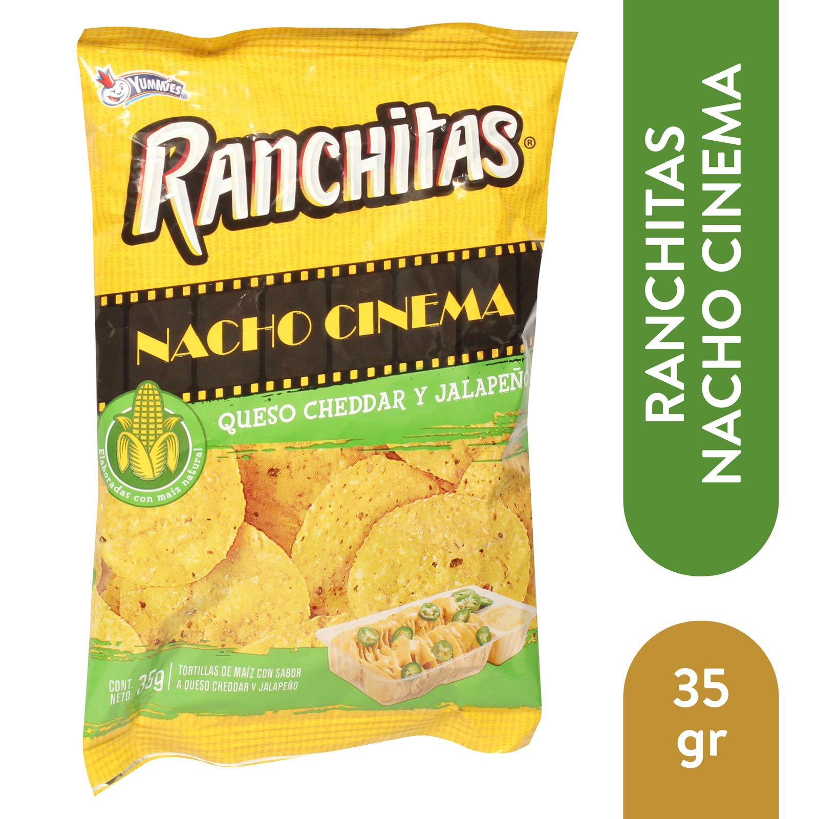 Nachos Yummies ranchitas cinema sabor queso cheddar y jalapeño - 35 g para comprar online en Estados Unidos